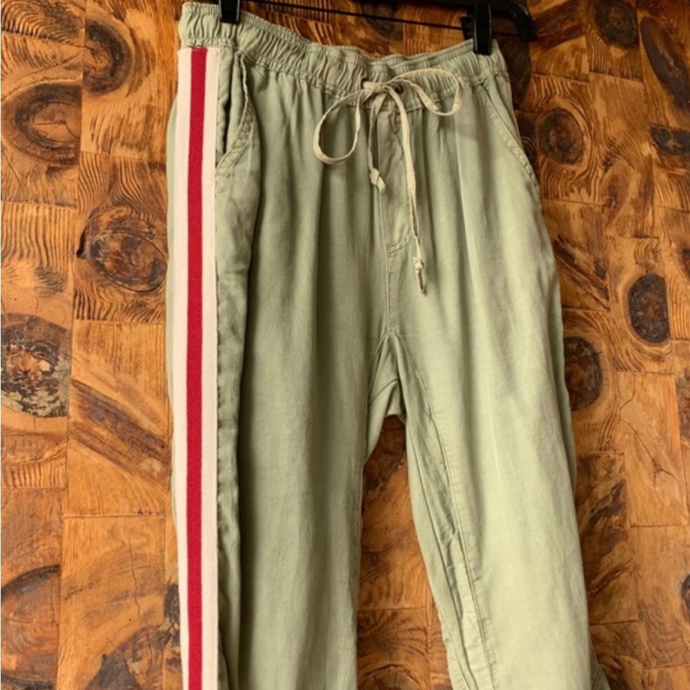 Vintage Havana Army Green Red Racing Stripe Joggers
